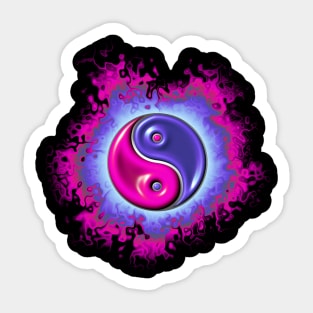 pink yin yang fire design Sticker